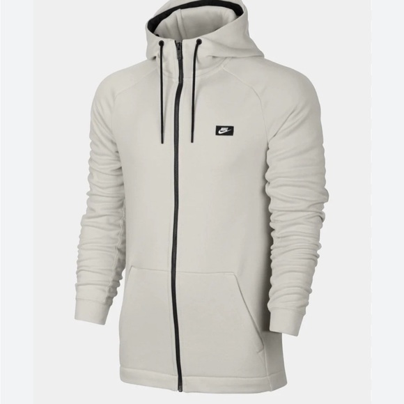 🔥 Nike Red Label Y2K Mens Modern Full Zip Sport Hoodie Sz L Bone 💰$100 - Picture 4 of 7